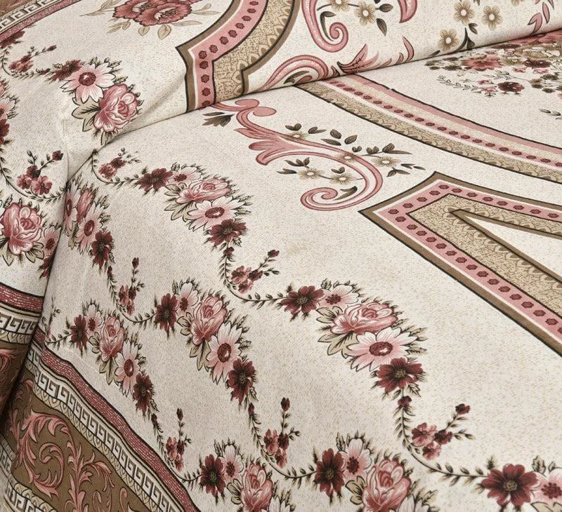 Mridankhi Ethnic Cotton Bedsheet (Pink) - 160 TC media 4