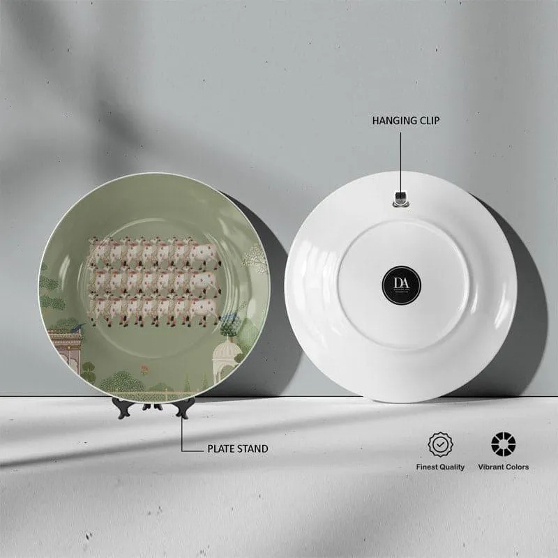 Pichwai Art Wall Plate - Olive media 5
