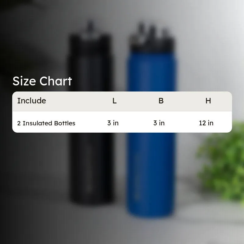 Harpo Sip Hot & Cold Thermos Water Bottle (Black & Blue, 750 mL Each) - Set Of Two media 5