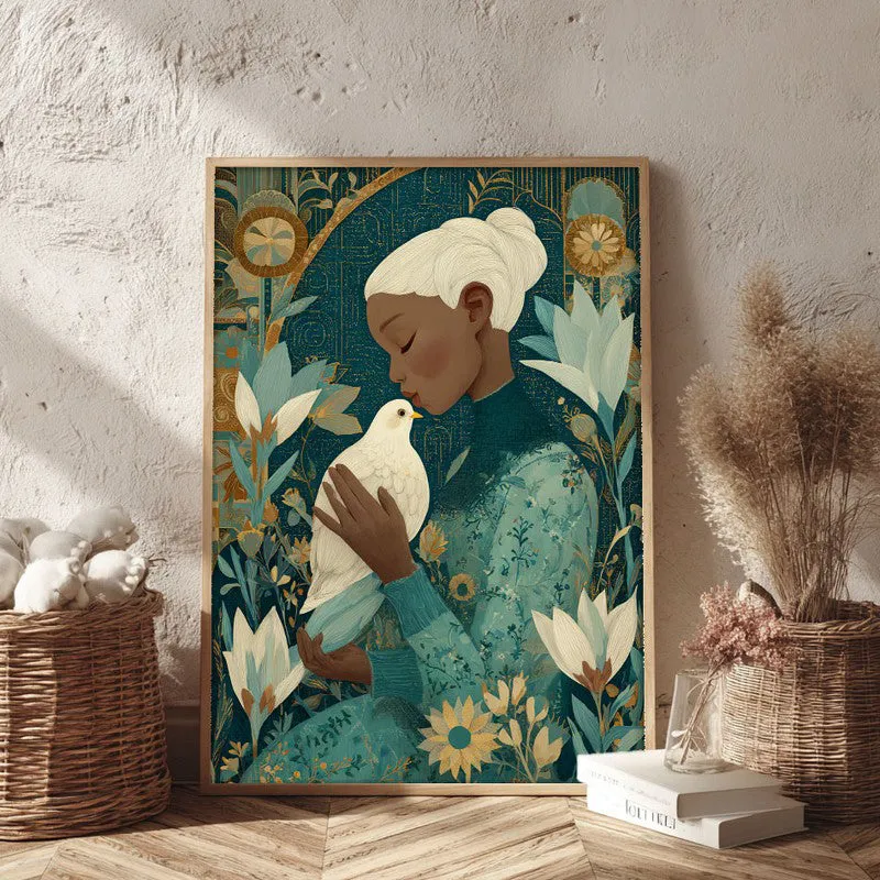 Dovehue Canvas Wall Painting - Brown Frame media 3