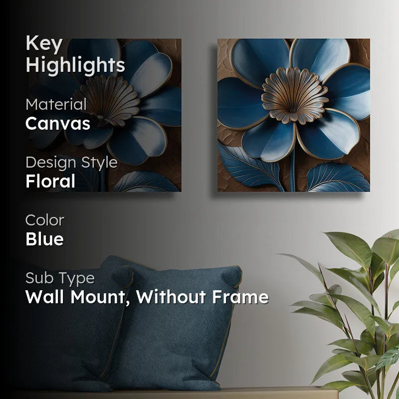 Structured Petals Canvas Wall Art - Set Of Two media 2