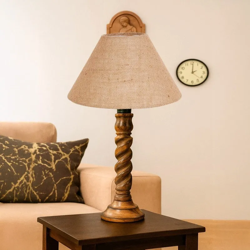 Elvane Oria Wooden Table Lamp - Beige media 4