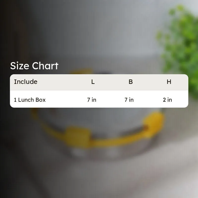 Clip Lock Lunch Box (875 mL) - Yellow & SIlver media 8
