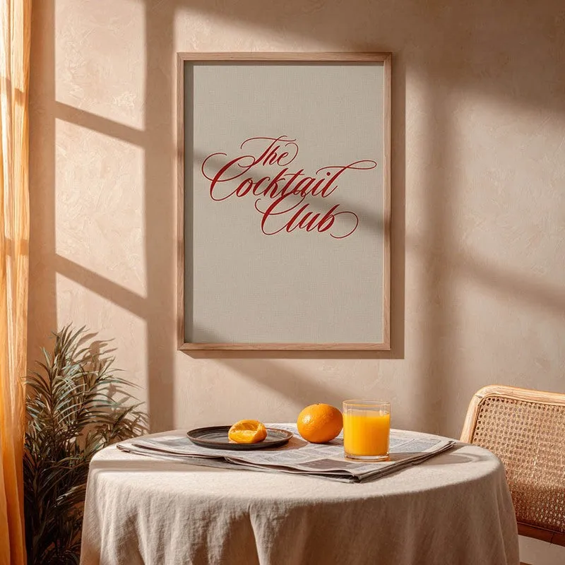 Sip Script Archival Canvas Wall Art - Brown media 5