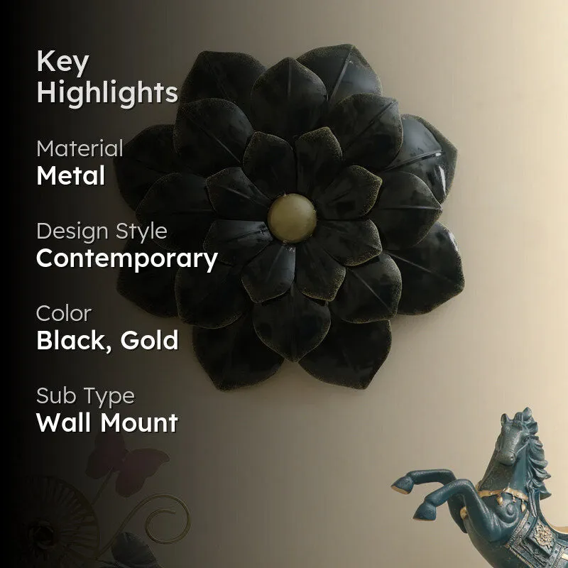Antique Petal Charm Metal Wall Accent - Black media 2