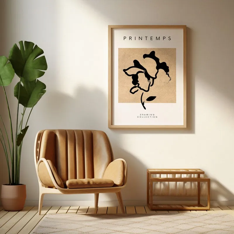 Petaline Canvas Wall Painting With Brown Frame media 6