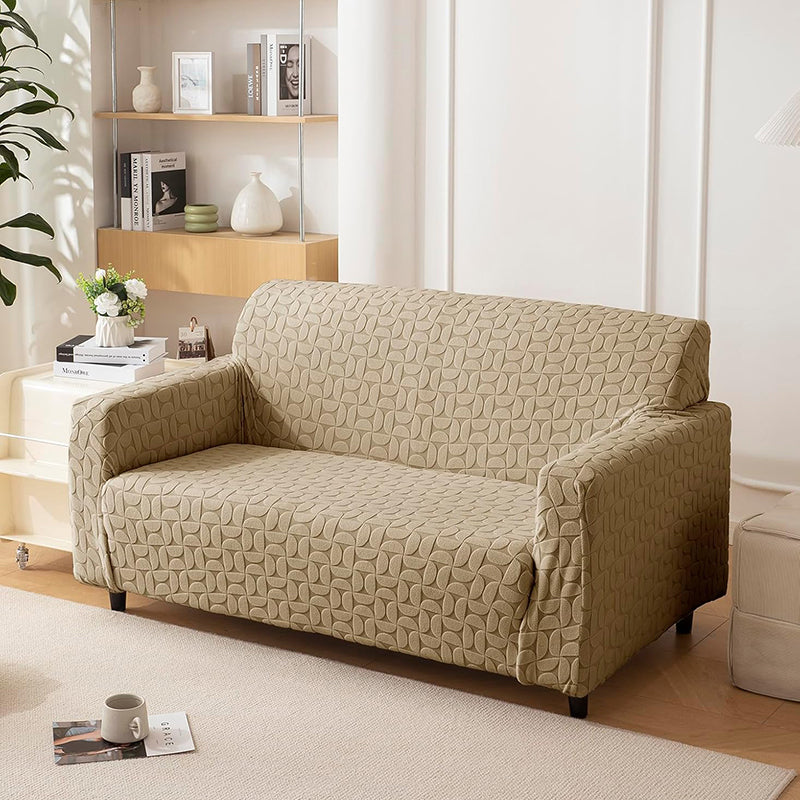 Urbana Jacquard Sofa Cover - Camel media 4