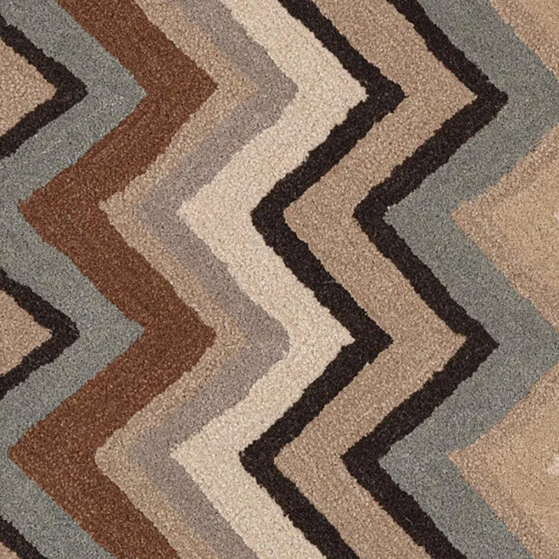 Shelob Geometric Wool & Nylon Carpet - Beige & Green media 4