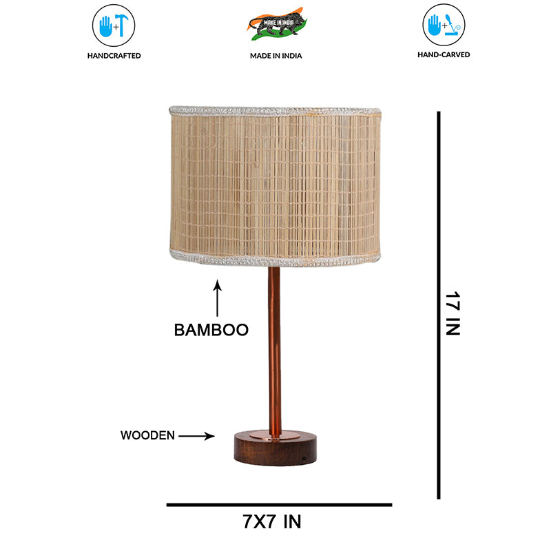 Bambou Rodin Wooden Table Lamp - Beige,Copper,Brown media 7