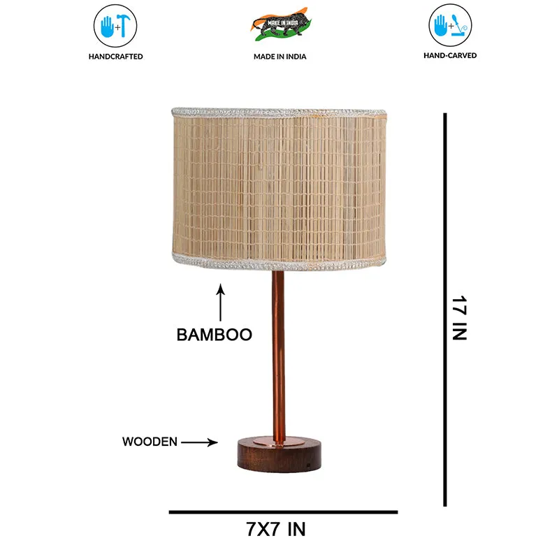 Bambou Rodin Wooden Table Lamp - Beige,Copper,Brown media 7