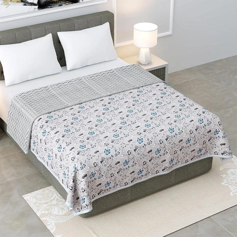 Abhi Cotton Cotton Dohar (Blue & Grey)  - 185 GSM media 1