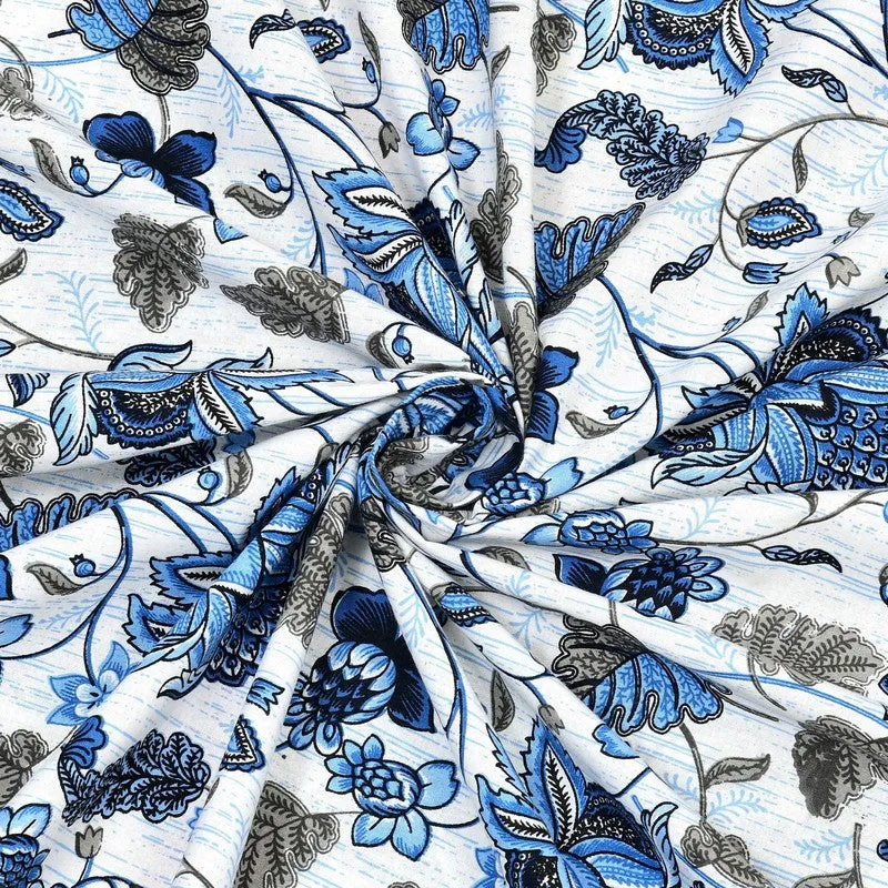 Softus Cotton Bedsheet (Blue,Black) - 240 TC media 5
