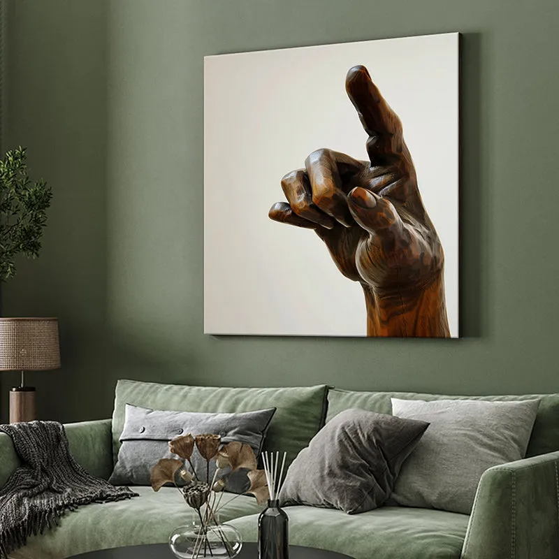 Wooden Hand Wall Painting media 4