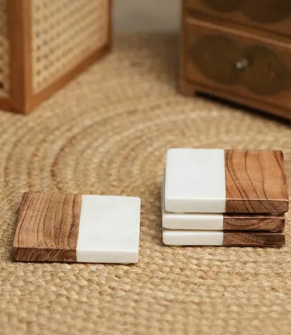 Marble · Acacia Wood