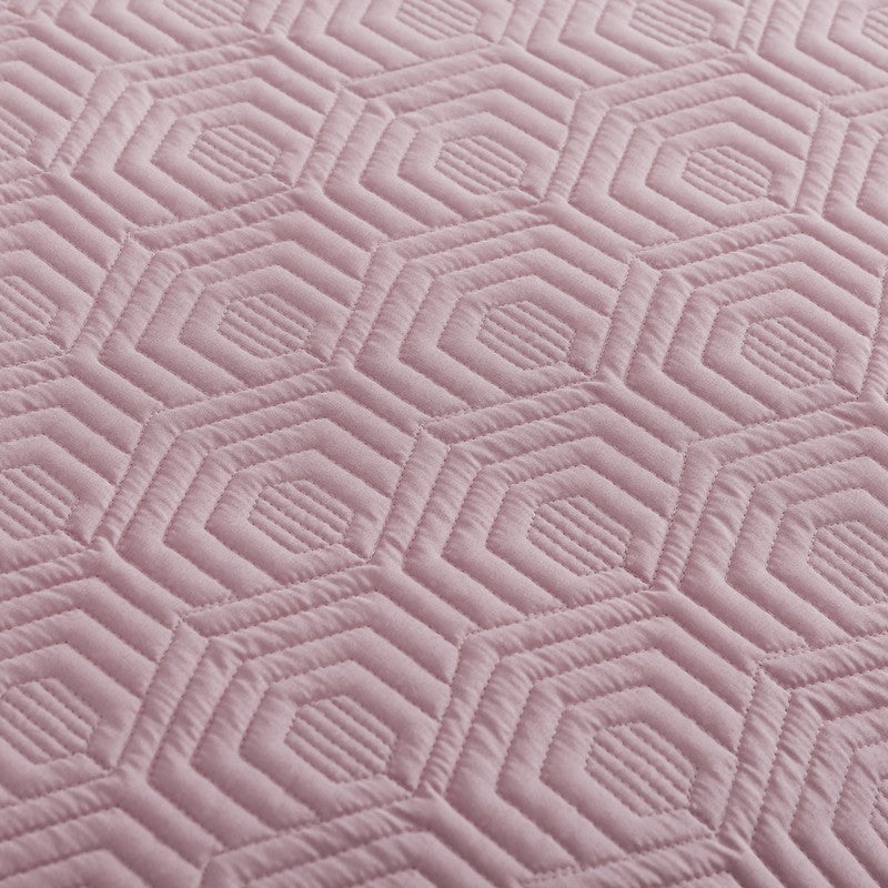 Soft Pink Geometric Cotton Bedcover media 4