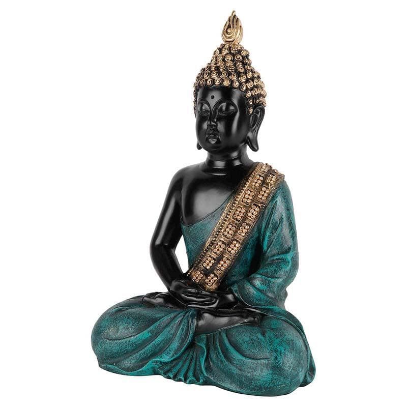 Buddha In Meditation Statue- Green media 6