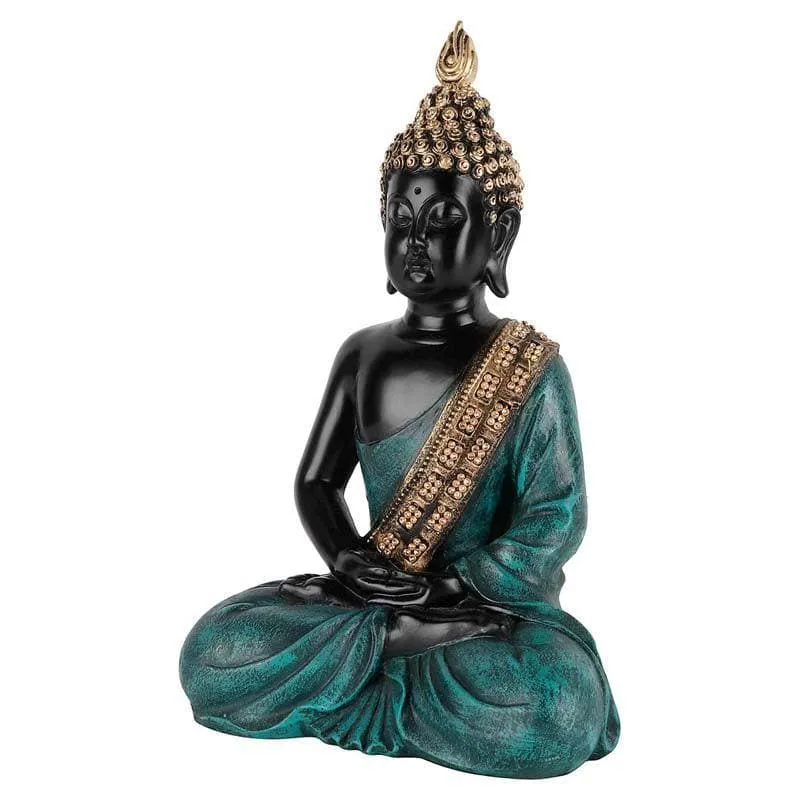 Buddha In Meditation Statue- Green media 6