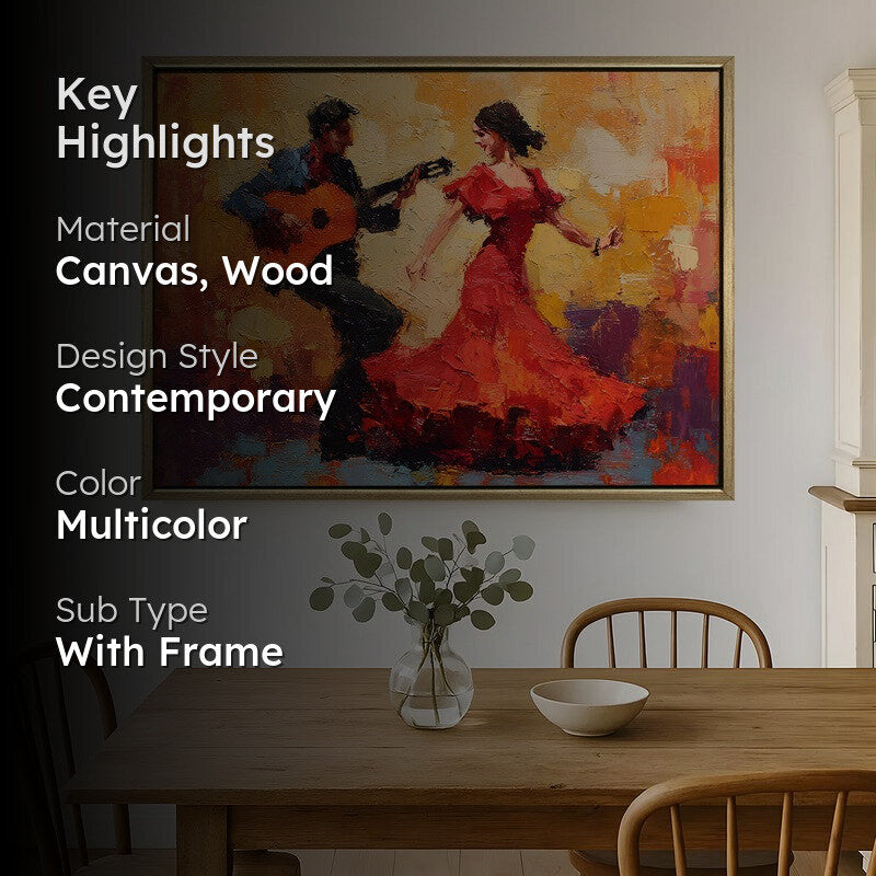 Flamenco Glow Canvas Wall Painting With Frame media 2