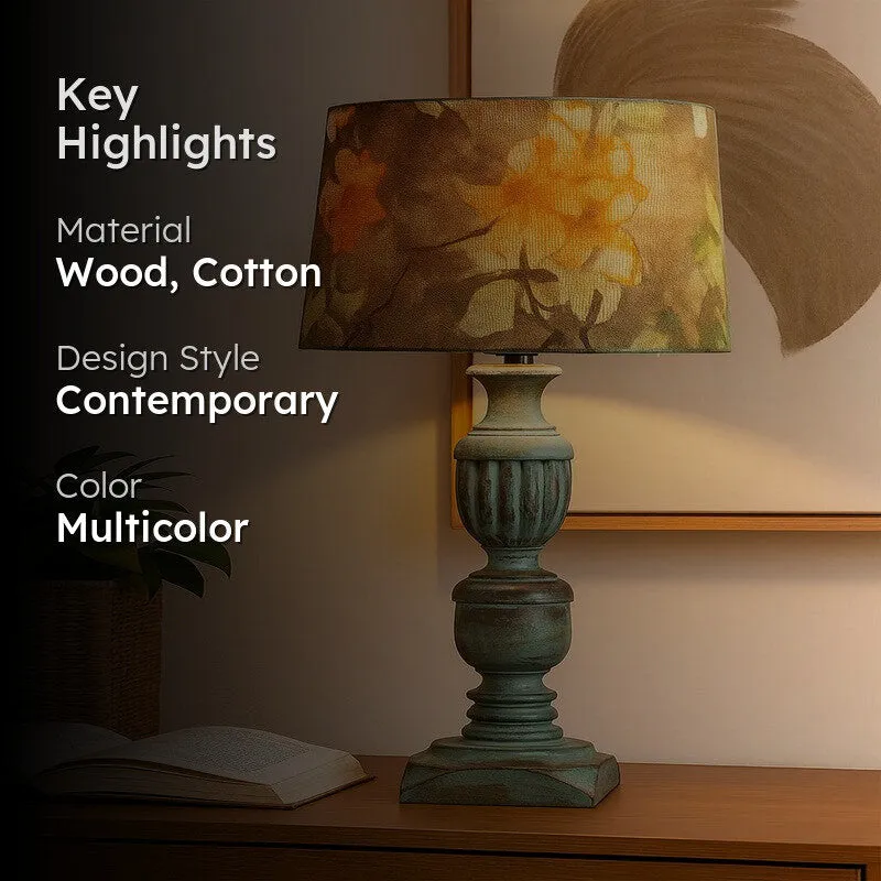 FloraCharm Wooden Table Lamp media 2
