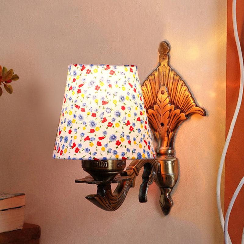 Magda Masique Color Splash Conical Fabric & Metal Wall Lamp