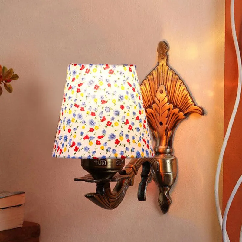 Magda Masique Color Splash Conical Fabric & Metal Wall Lamp media 1