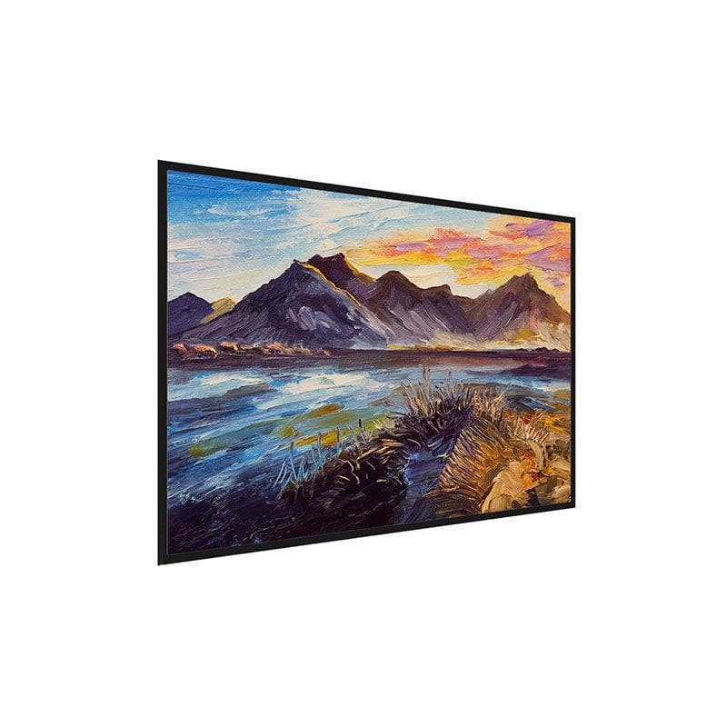 Mountains and Sunset Canvas Painting - Black Frame media 3
