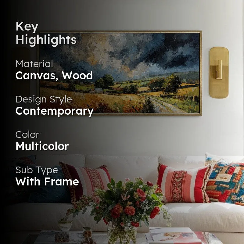 Golden Fields Canvas Wall Painting With Frame media 2