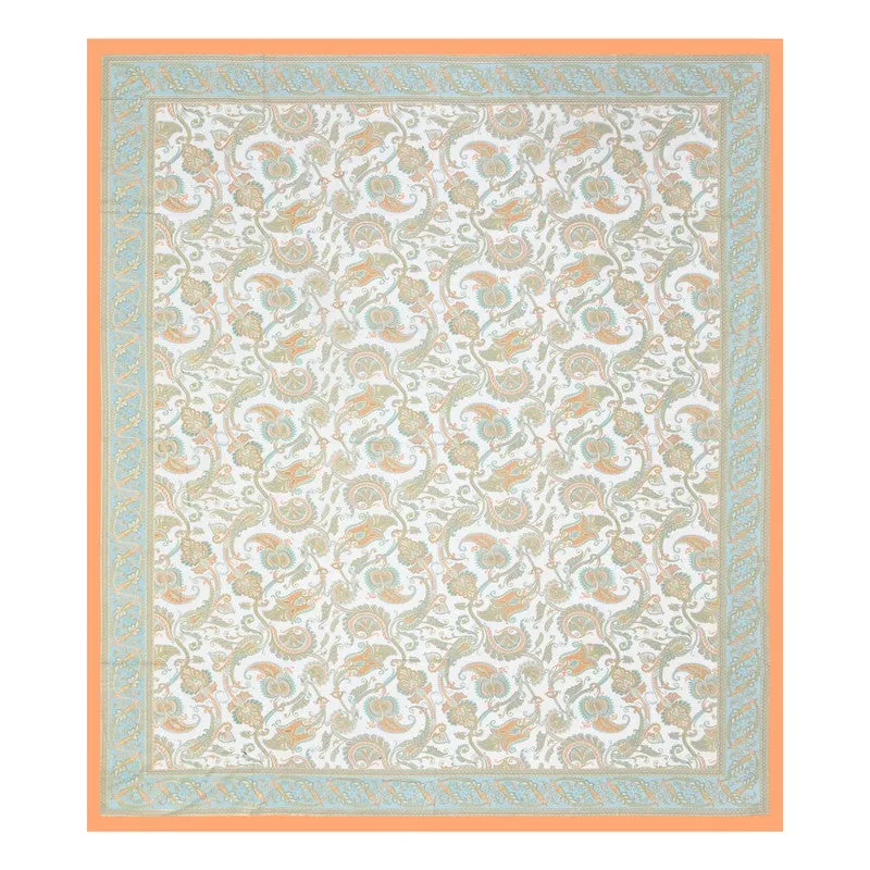 Bloom Cotton Bedsheet (White,Orange) - 180 GSM media 5