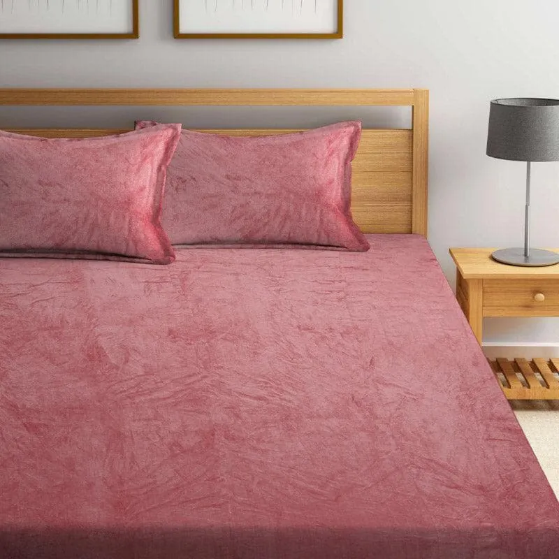 Pristine Charm Warm Wool Bedsheet (Rust) - 150 GSM media 1