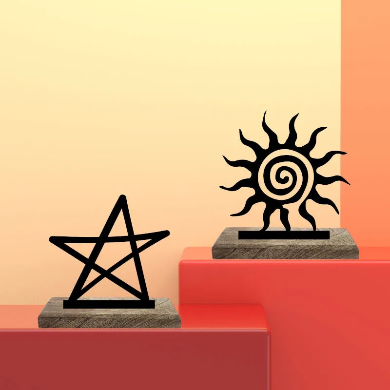 Stellar Radiance Solar Brilliance Showpiece - Set Of Two media 1