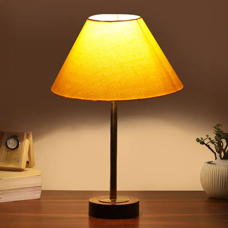 Cotin II Rodin Wooden Table Lamp - Yellow,Gold,Brown media 1