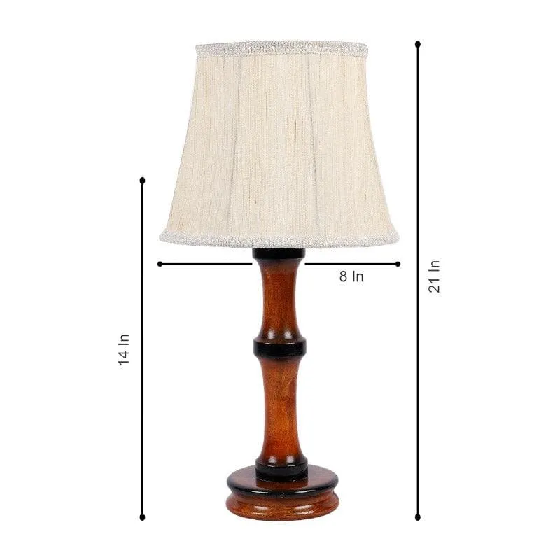 Roda Troton Fabric Table Lamp - White,Brown media 6