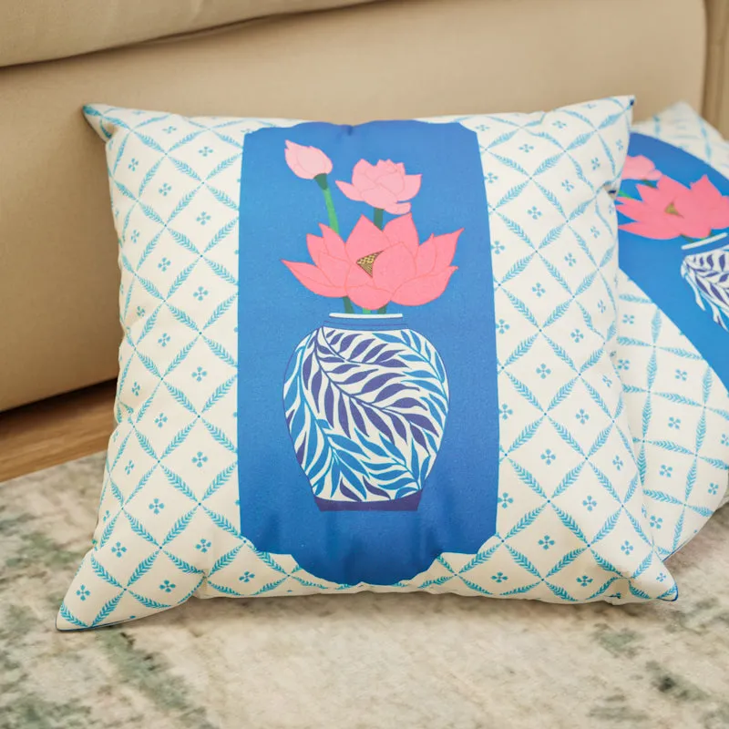 Indigo Pottery Cushion Cover - Set Of Five media 4