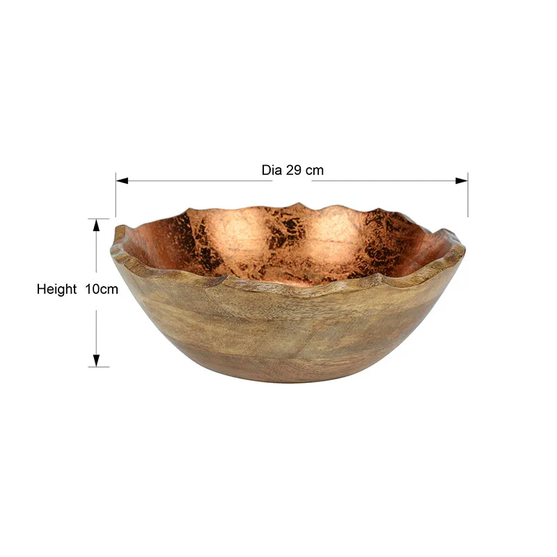 Reflective Grain Wood Bowl (Copper) - 2600 ML media 5