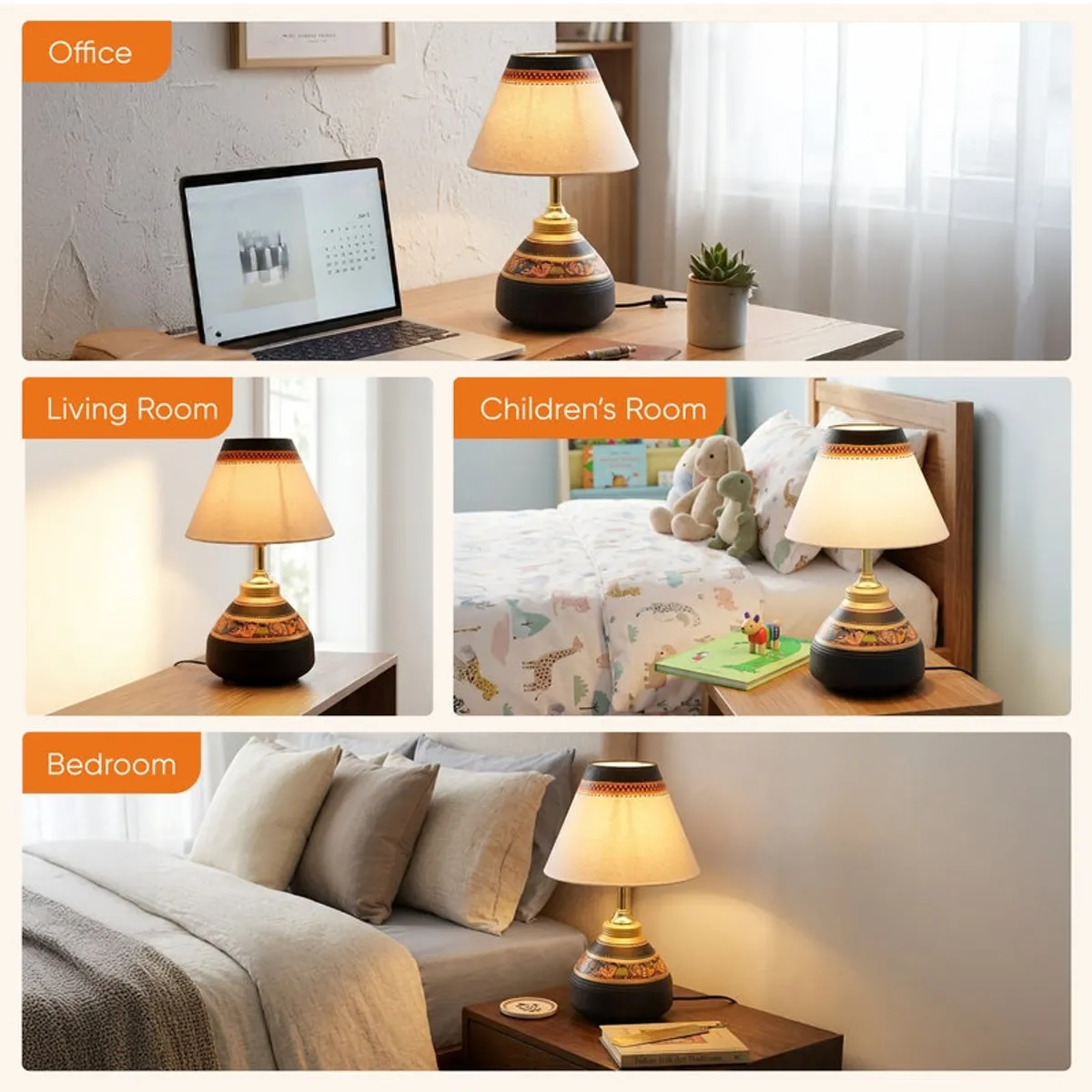 Prosto Terracotta Table Lamp - Multicolor - 14