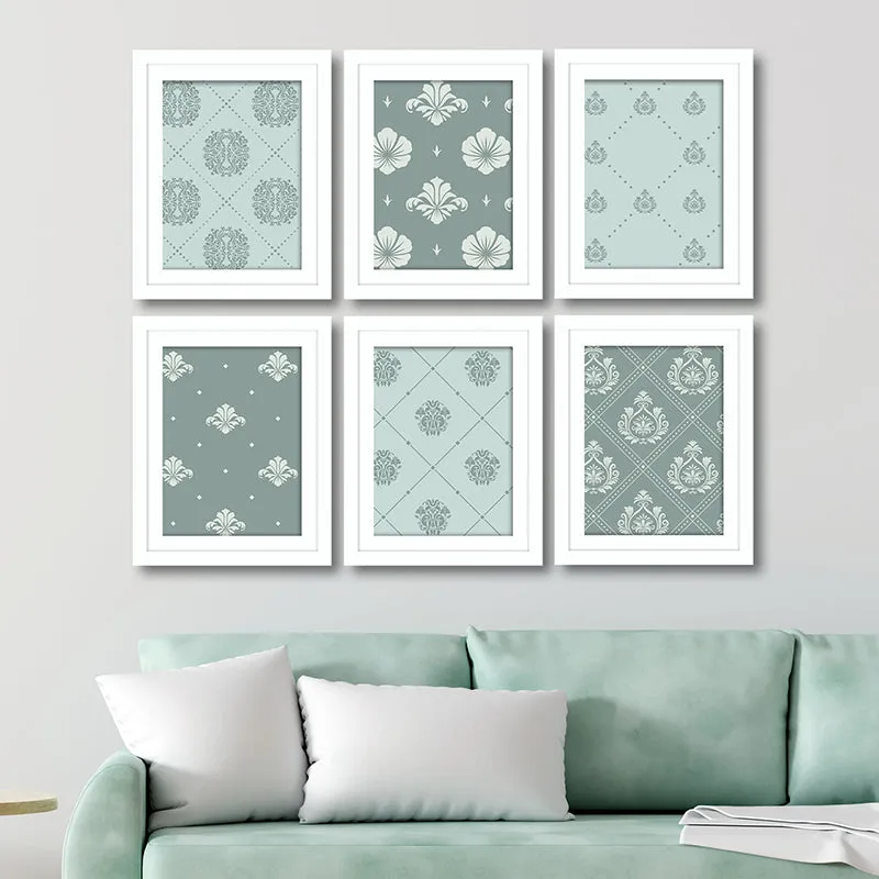 Soft Patterns Wall Art With Frame - Set Of Six media 1