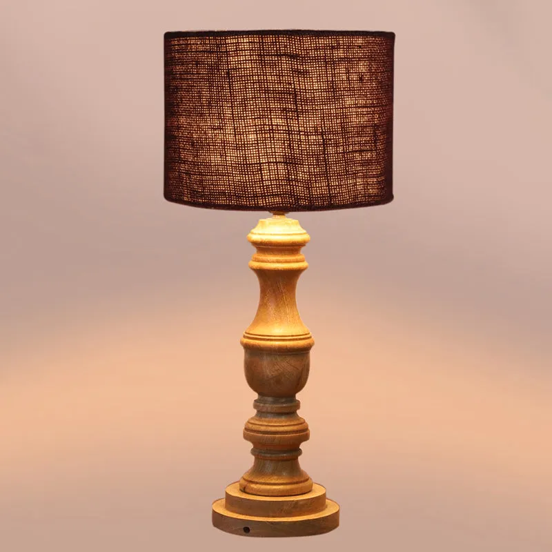 Sienna I Carve Wooden Table Lamp - Brown media 4