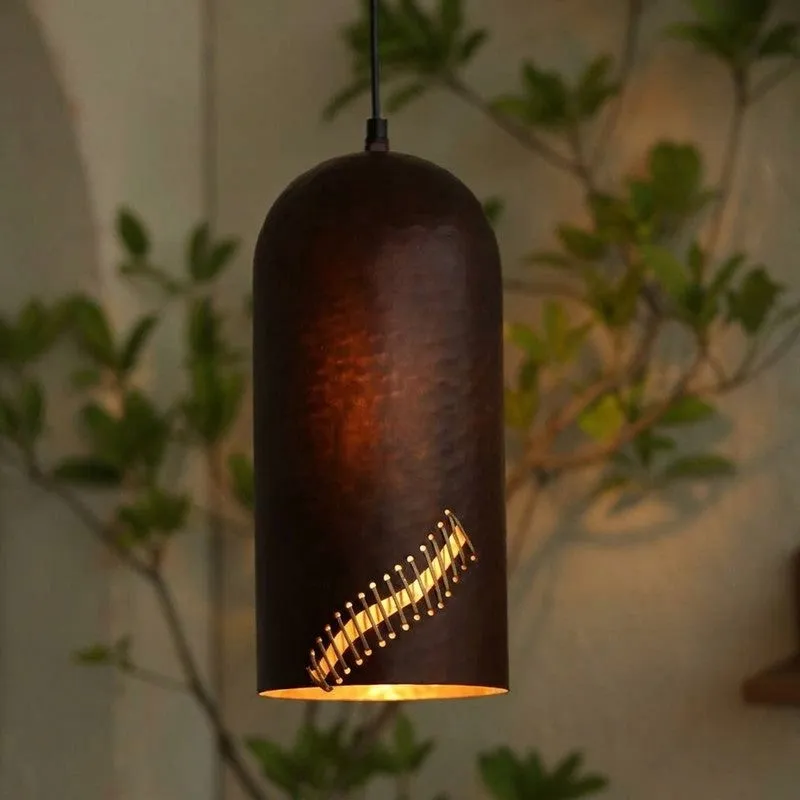 Orange Tree Fukan Tall Steel Ceiling Lamp media 1