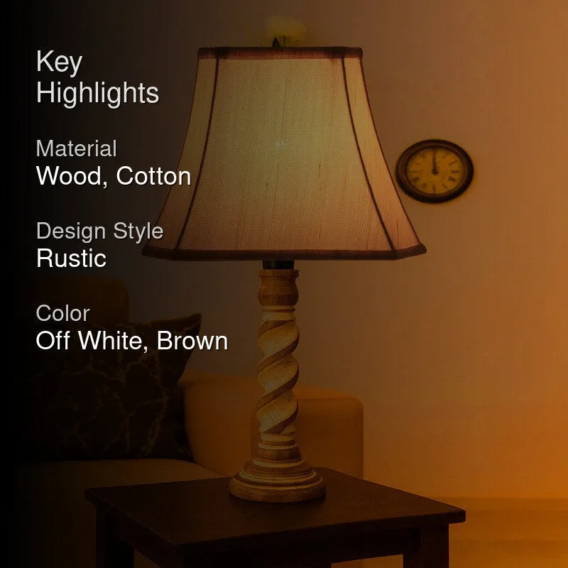 Modera Ryno Wooden Table Lamp - OffWhite media 2