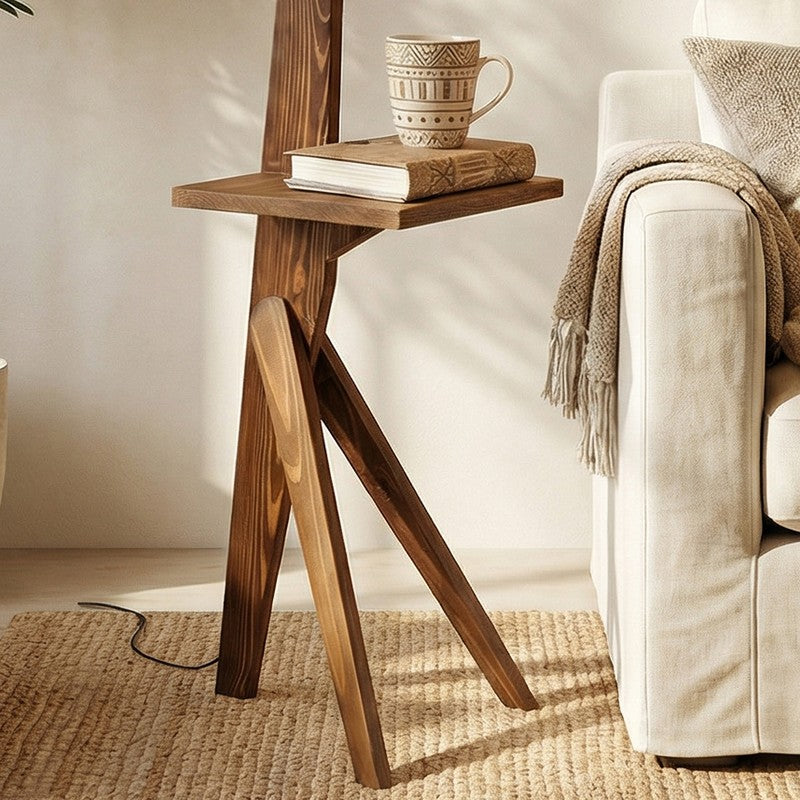 ConicalBeam Wooden Floor Lamp - Brown media 5