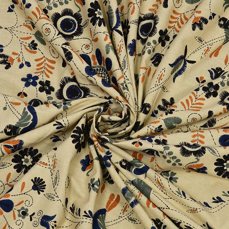 Aasiya Ethnic Cotton Bedsheet (Yellow,Blue) - 180 TC media 6