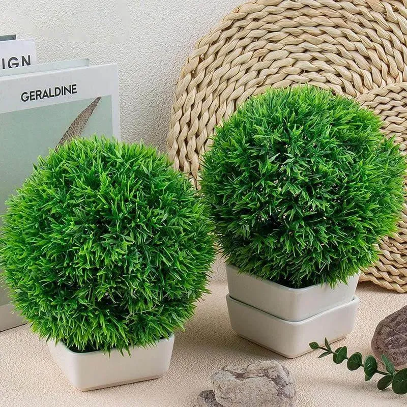 Faux Evergreen Bush (9 cms) - Set Of Four media 3
