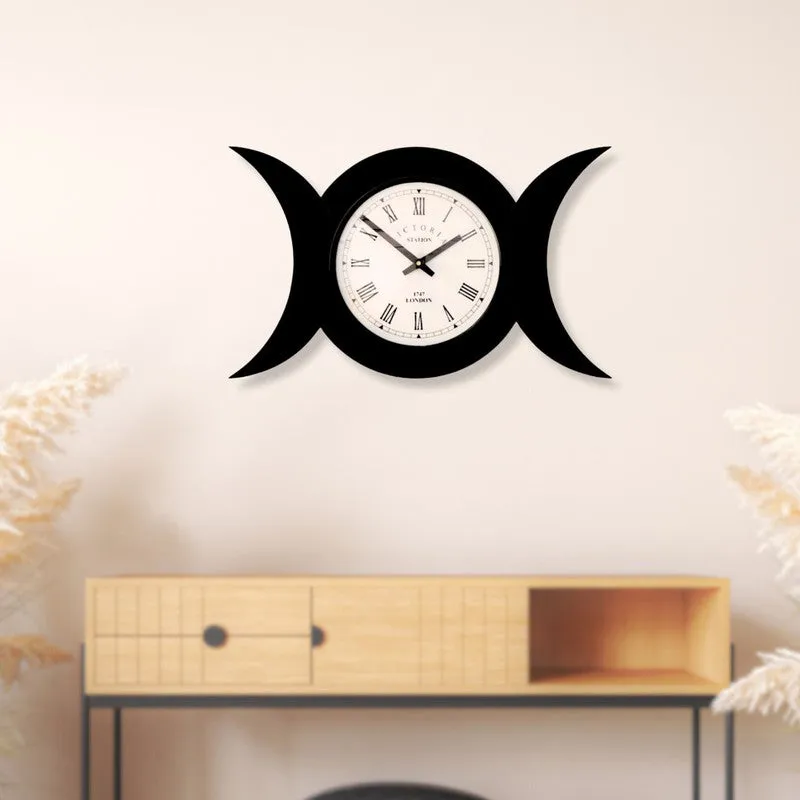 Lunar Steel Analog Wall Clock - Black media 3