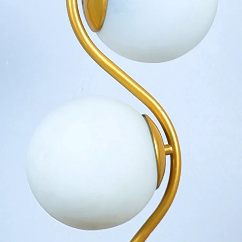 Pearl Trio Iron Moon Ceiling Lamp - Gold & White media 4