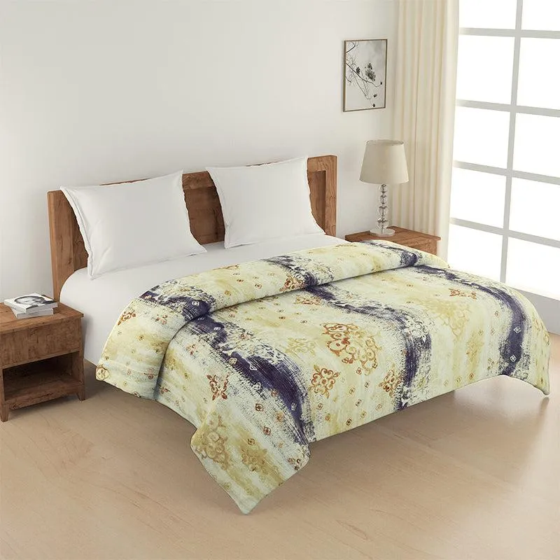 Swayam Anvi Ethnic Cotton Comforter (Yellow) - 150 GSM media 1