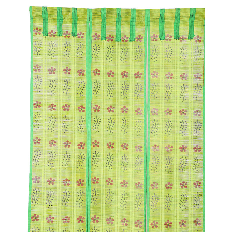 Forest Flow Three Panel Bamboo Curtain - Light Green media 4