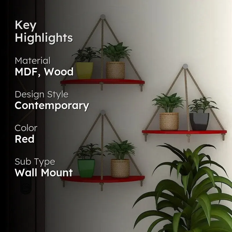 Pop Space (MDF,Wood) Shelves - Set Of Three media 2