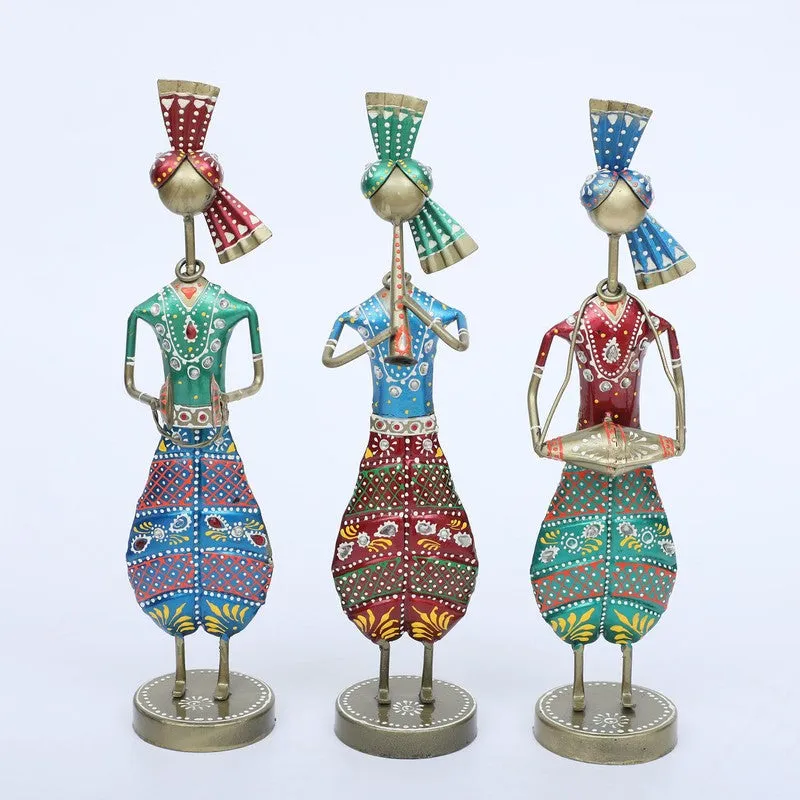 Folk Musician Decor Iron Showpieces - Set Of Three media 3