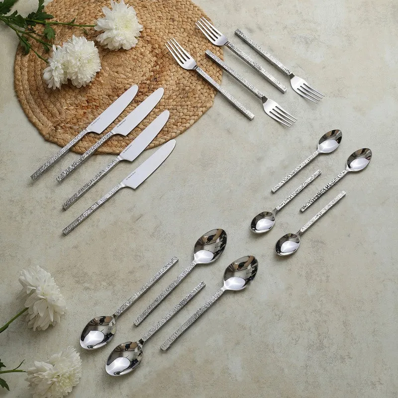 Silvora Stainless Steel Cutlery Set (Silver) - Sixteen Piece Set media 1