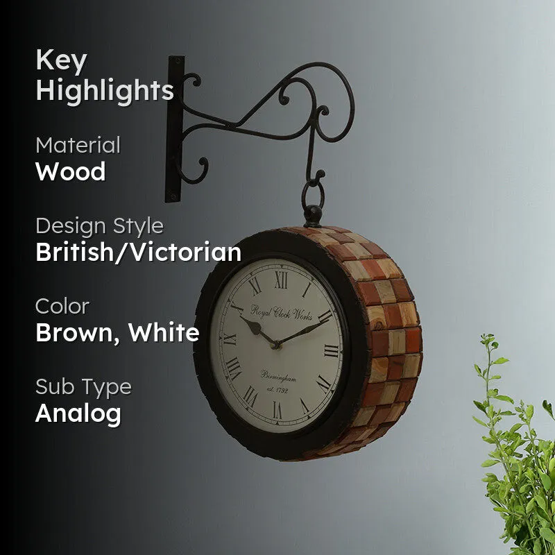 Hickory Hour Wood Analog Wall Clock - 2